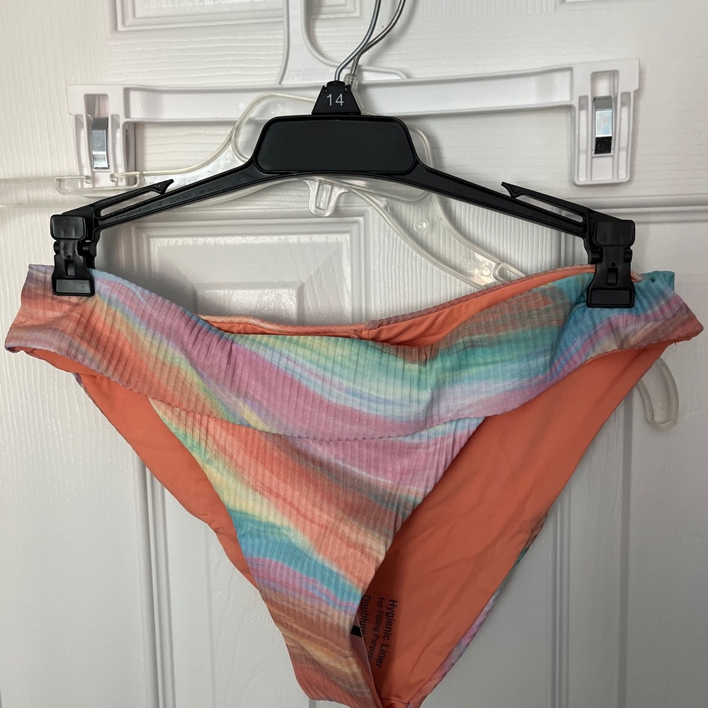 Colorful Striped Bikini Bottom Isabella rose size large nwt
